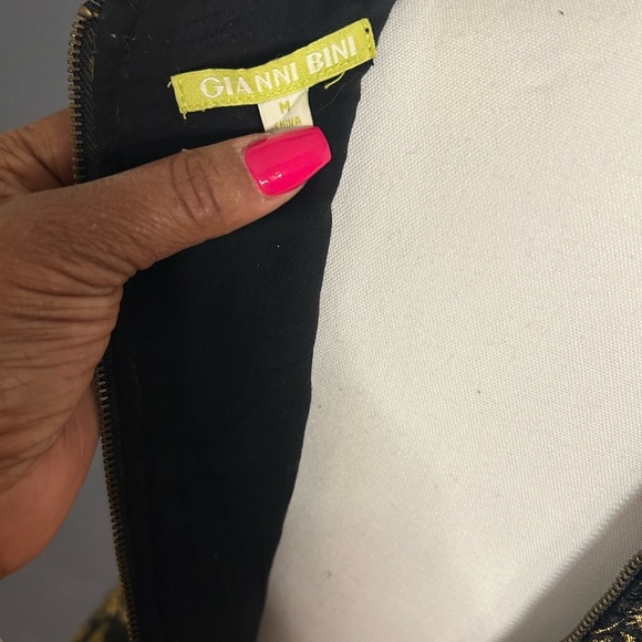 Gianni Bini Velvet Brocade Fit and Flare Halter Dress - Picture 12 of 12